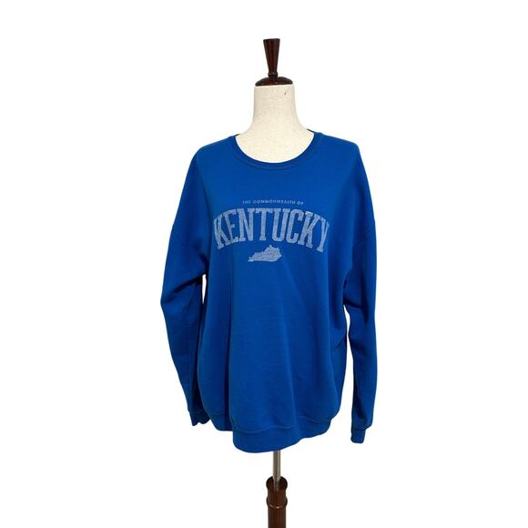 Vintage 1990’s Crew Neck Kentucky The Commenwealth Sweatshirt  Blue White XL - Picture 1 of 10